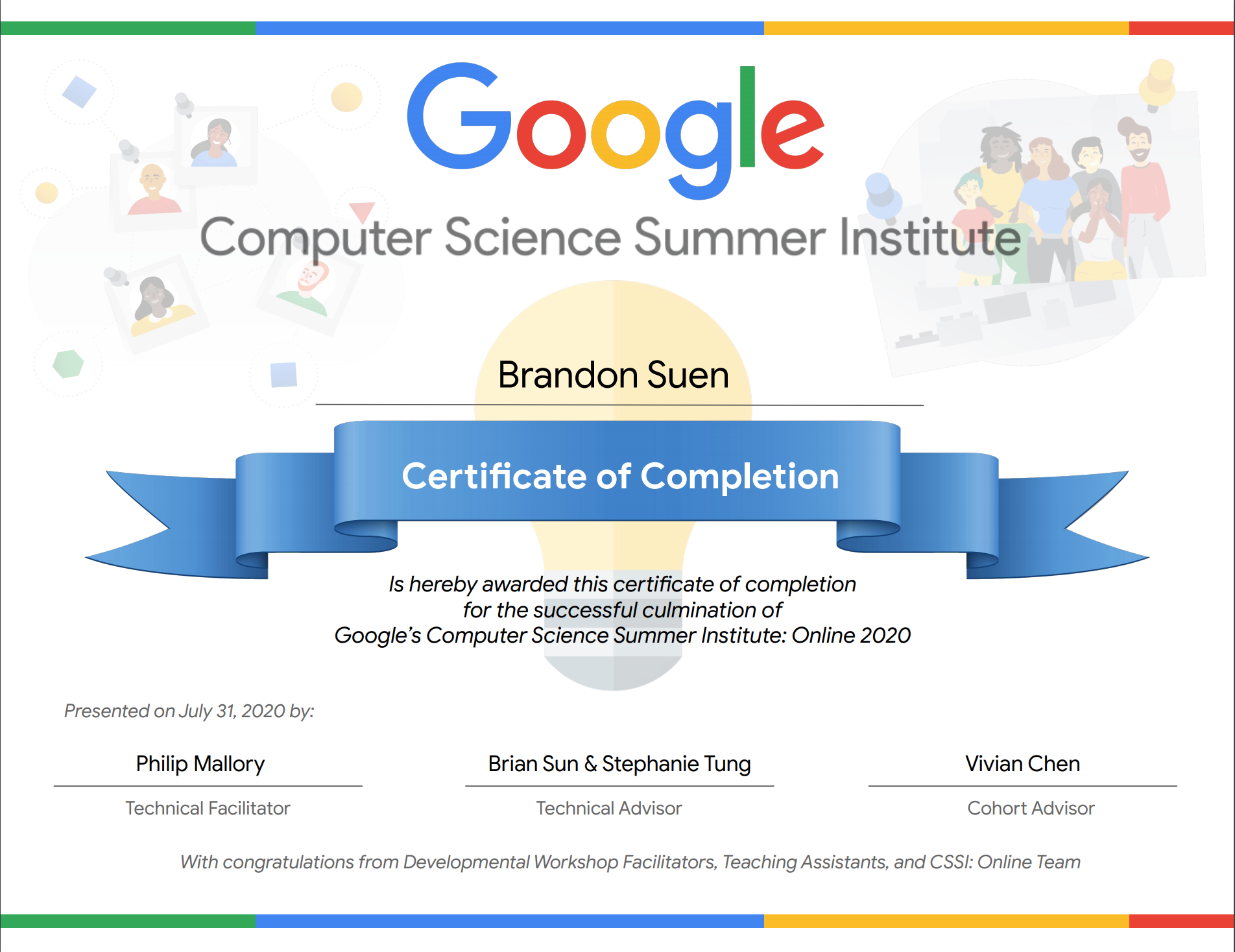 My Google CSSI certificate