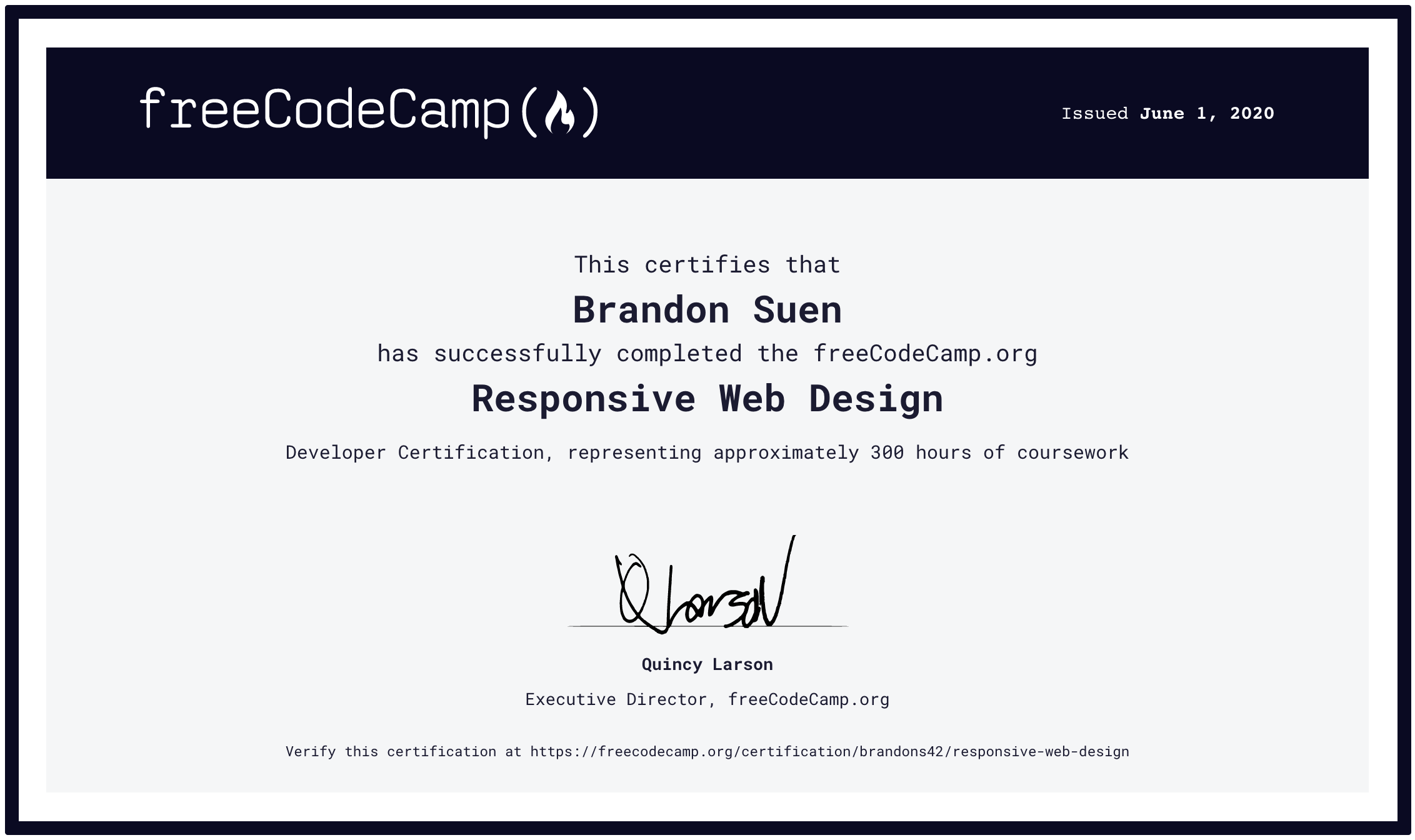 My freeCodeCamp Responsive Web Design Certification