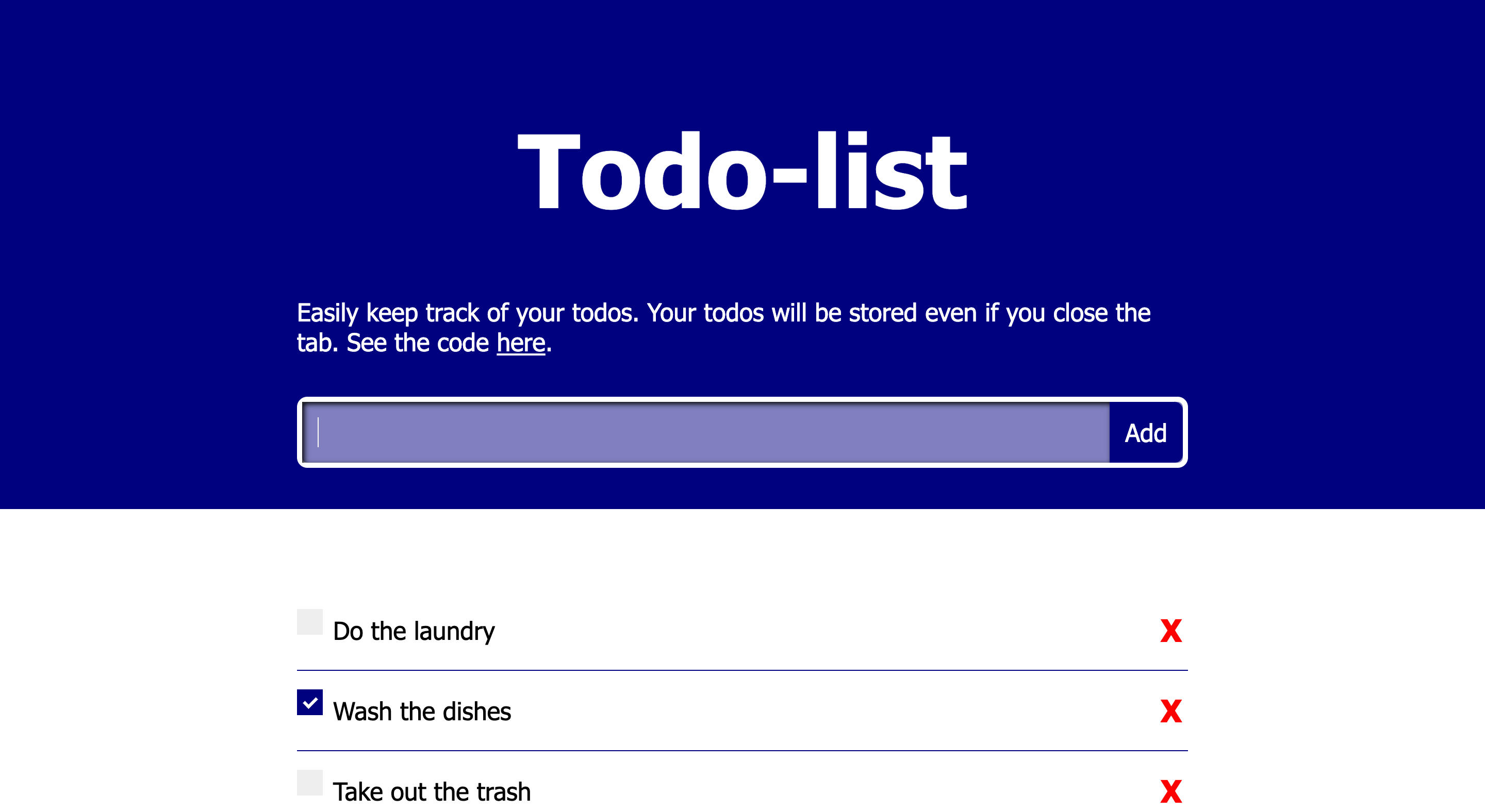 A todo-list website